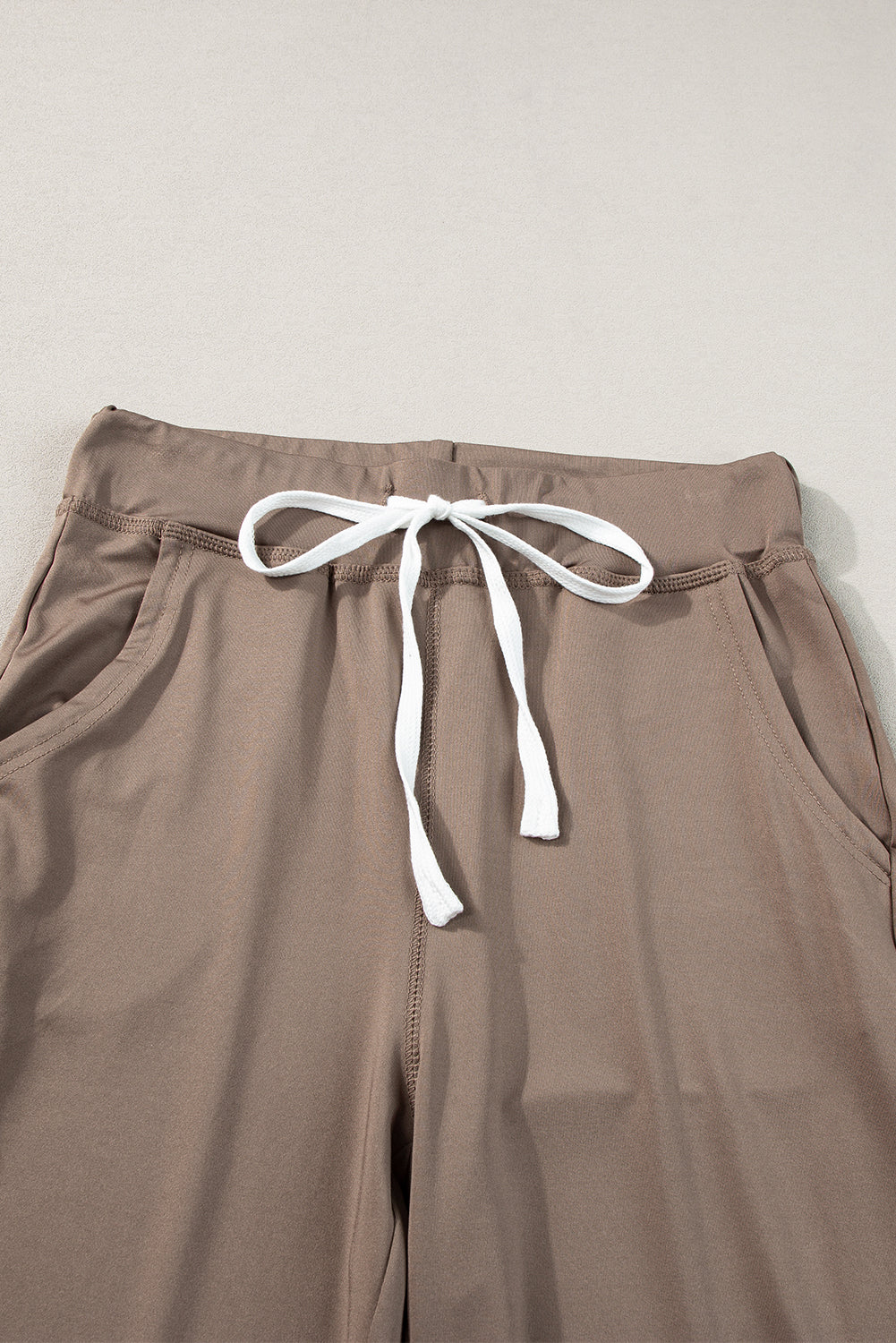Dark Brown Drawstring Elastic Waistband Pocketed Joggers 🇺🇸