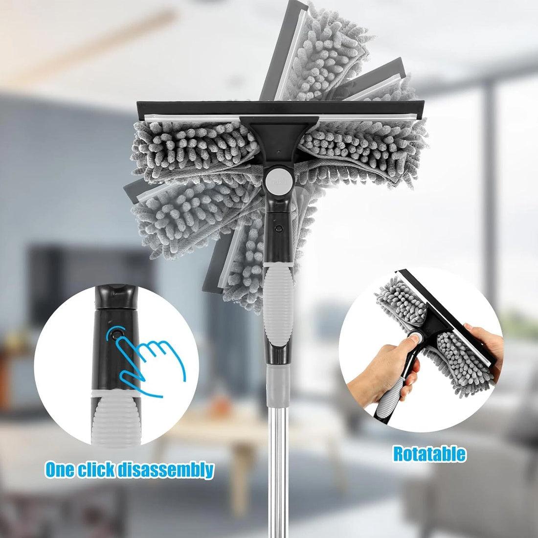 Telescopic Extendable Window Cleaner Equipment Glass Cleaning 4.5m Squeegee 🇨🇳