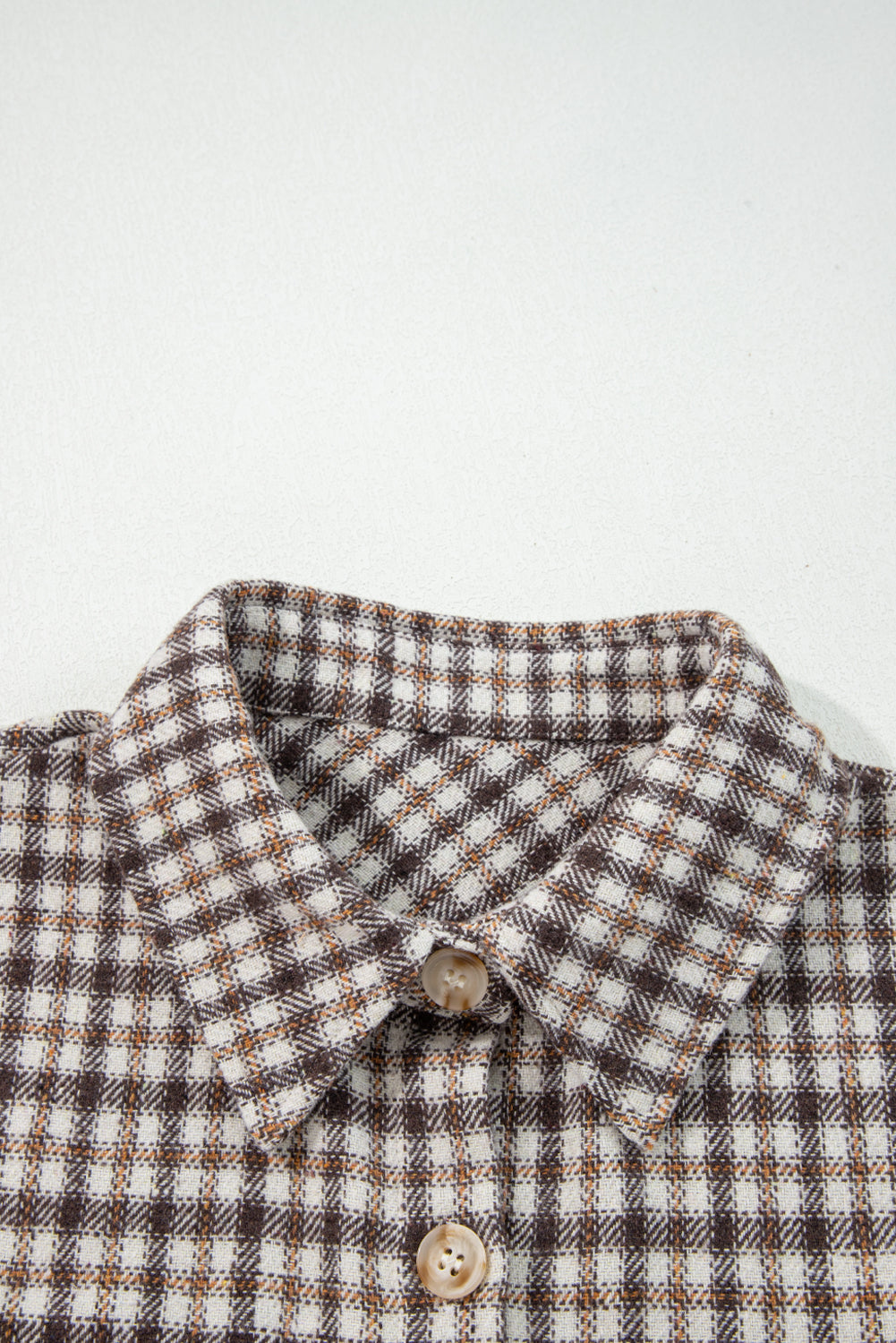 Casual Contrast Corduroy Flap Pocket Patchwork Plaid Shacket 🇺🇸