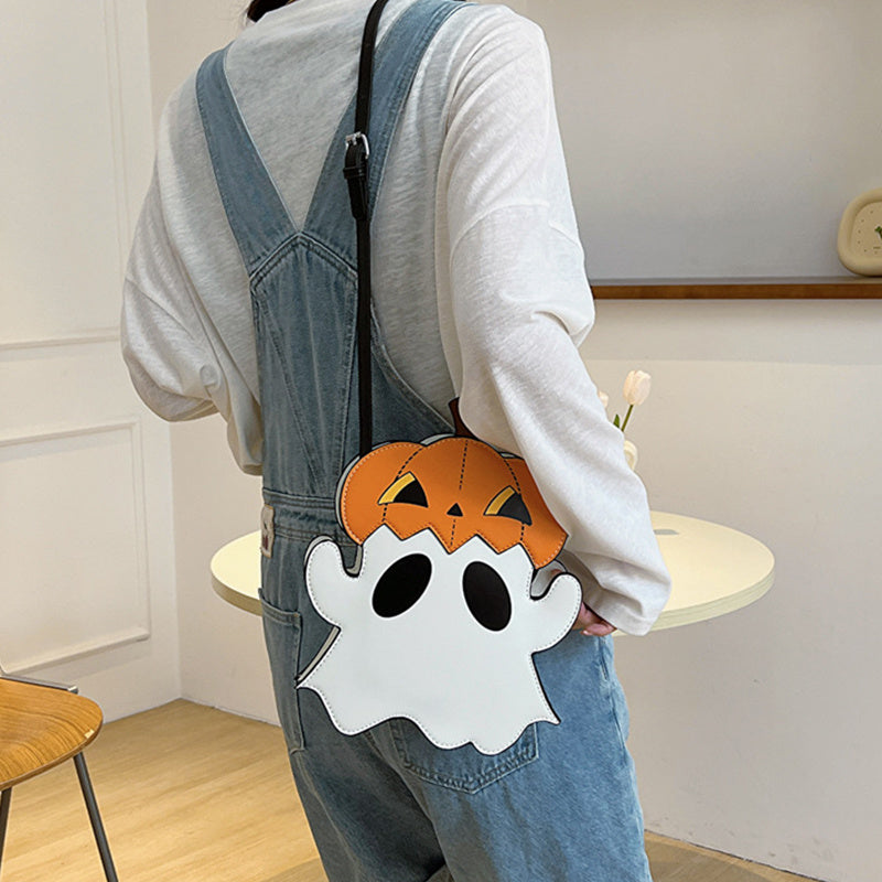 Halloween Shouder Bags Creative 3D Cartoon Pumpkin Ghost Design Cute Bags Women Cell Phone Purses Novelty Personalized Candy Crossbody Bags 🇨🇳