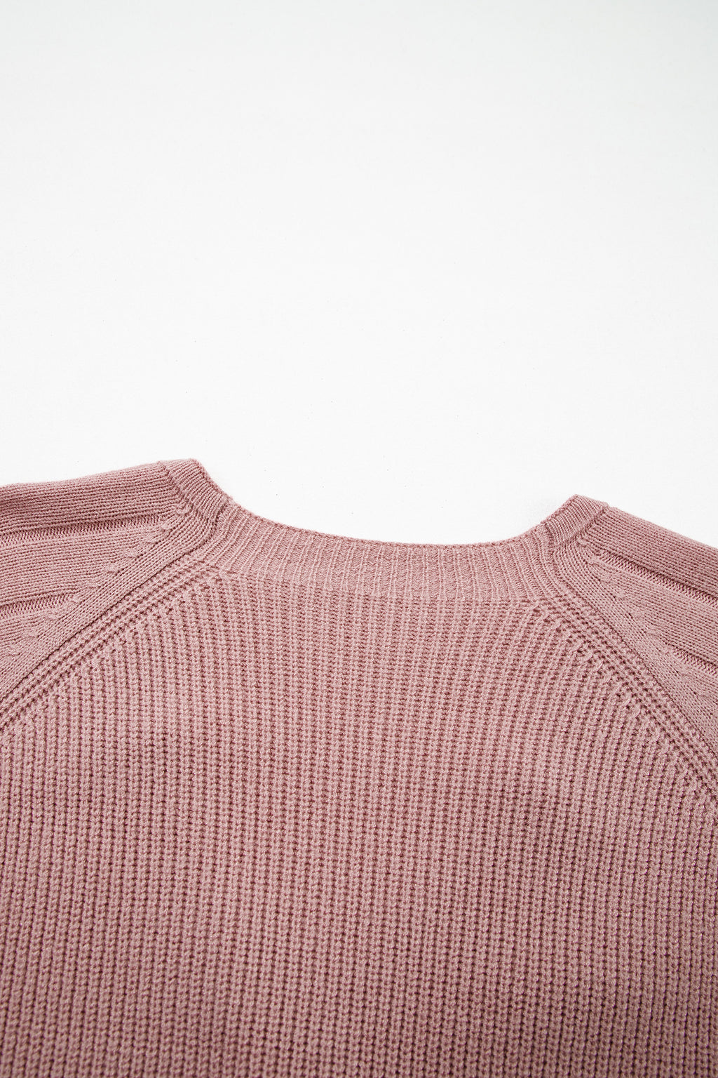 Light Pink Mixed Texture Knit Button V Neck Sweater Cardigan 🇺🇸