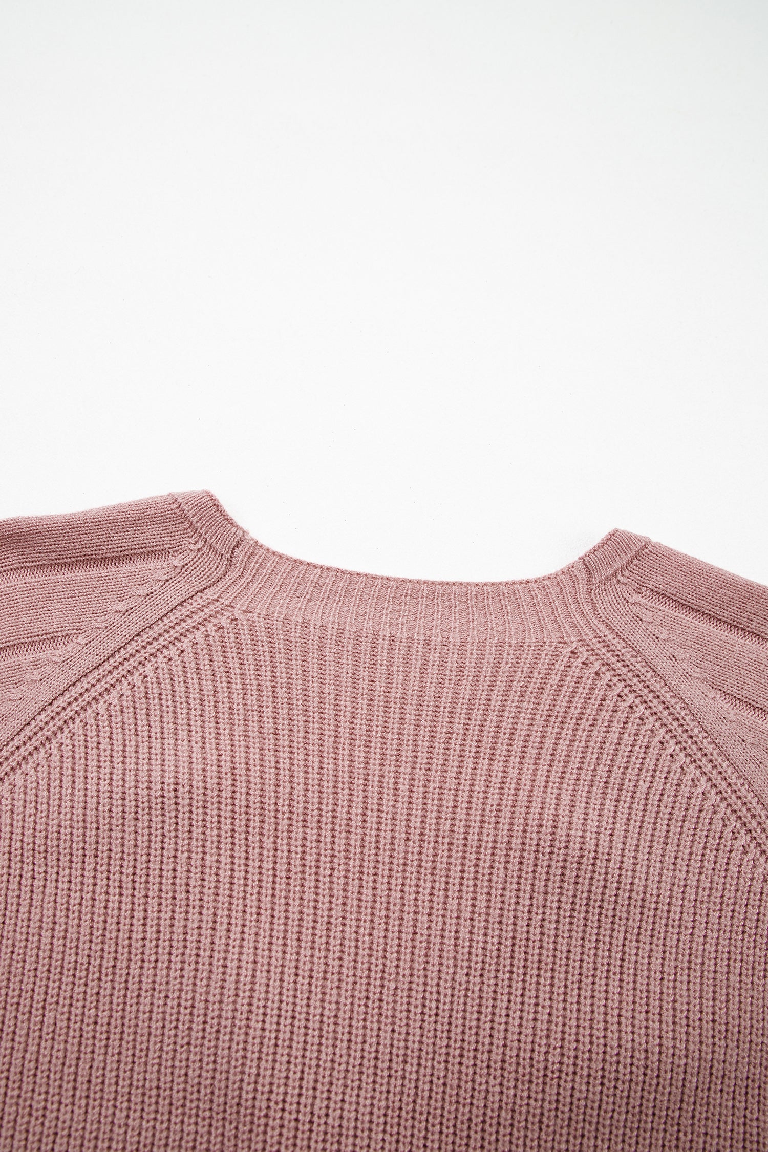 Light Pink Mixed Texture Knit Button V Neck Sweater Cardigan 🇺🇸