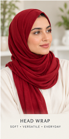 Women Soft Jersey Scarf Stretchy Hijab Wrap Headscarf Deep Red Burgundy Shawl 🇬🇧