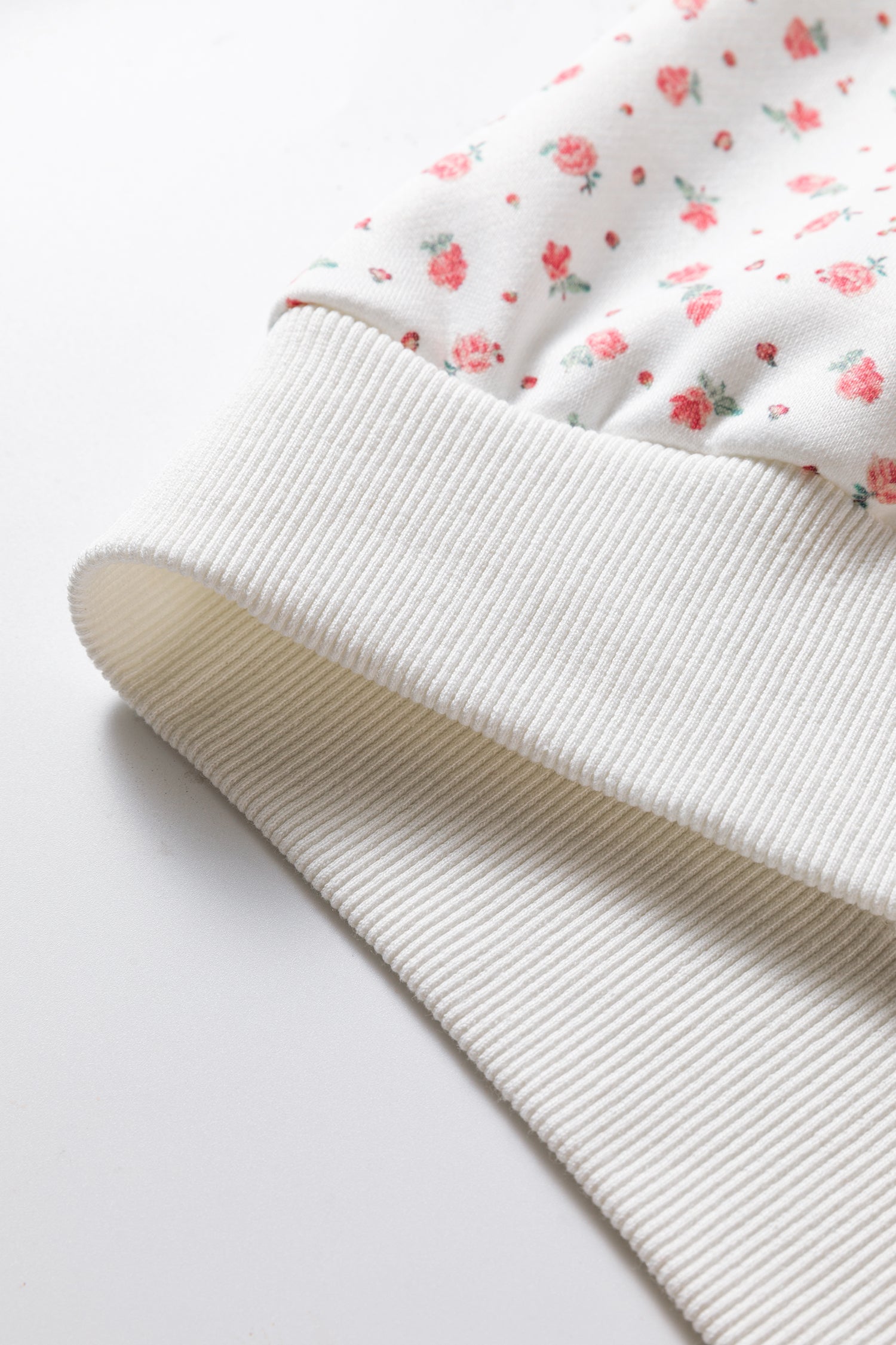 Pink Floral Print Kangaroo Pocket Hoodie Sheath Sweatpants Set 🇺🇸