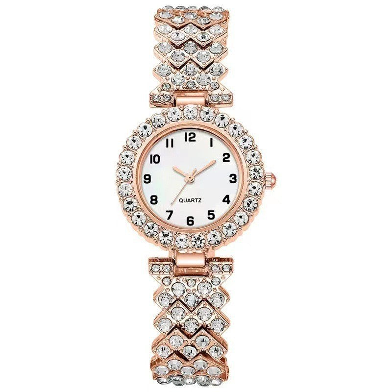 Fashion Jewelry 2pcs Luxury Fashion Women Watch Set Silver Strap Ladies Quartz Wristwatch Alloy Bracelet For Ladies Jewelry Set Clock Gift 🇨🇳