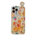Summer Fresh Yellow Flowers Suitable For Apple iPhone 12 promax Mobile Phone Cover Blue Rhinestone XS Lanyard 🇨🇳