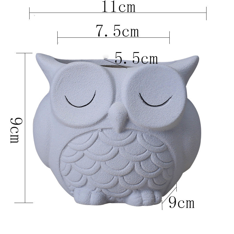 Flower pot ceramic indoor creative simple desktop small animal flower ornaments 🇨🇳