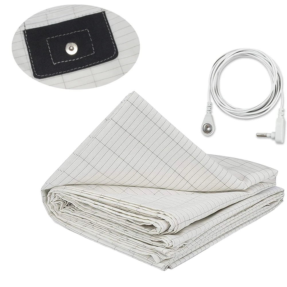Grounding Sheet Mat  Earthing Fitted Bedsheet Silver Fiber Conductive Organic Grounding Mat Radiation Anti-Static 🇨🇳