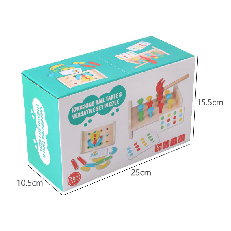 2-in-1 pile driving platform puzzle color certification matching fun and creative versatile set of column puzzle toys 🇨🇳