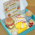 Children's play at home puzzle burger French fries wooden simulation sandwich kitchen wooden toy 🇨🇳