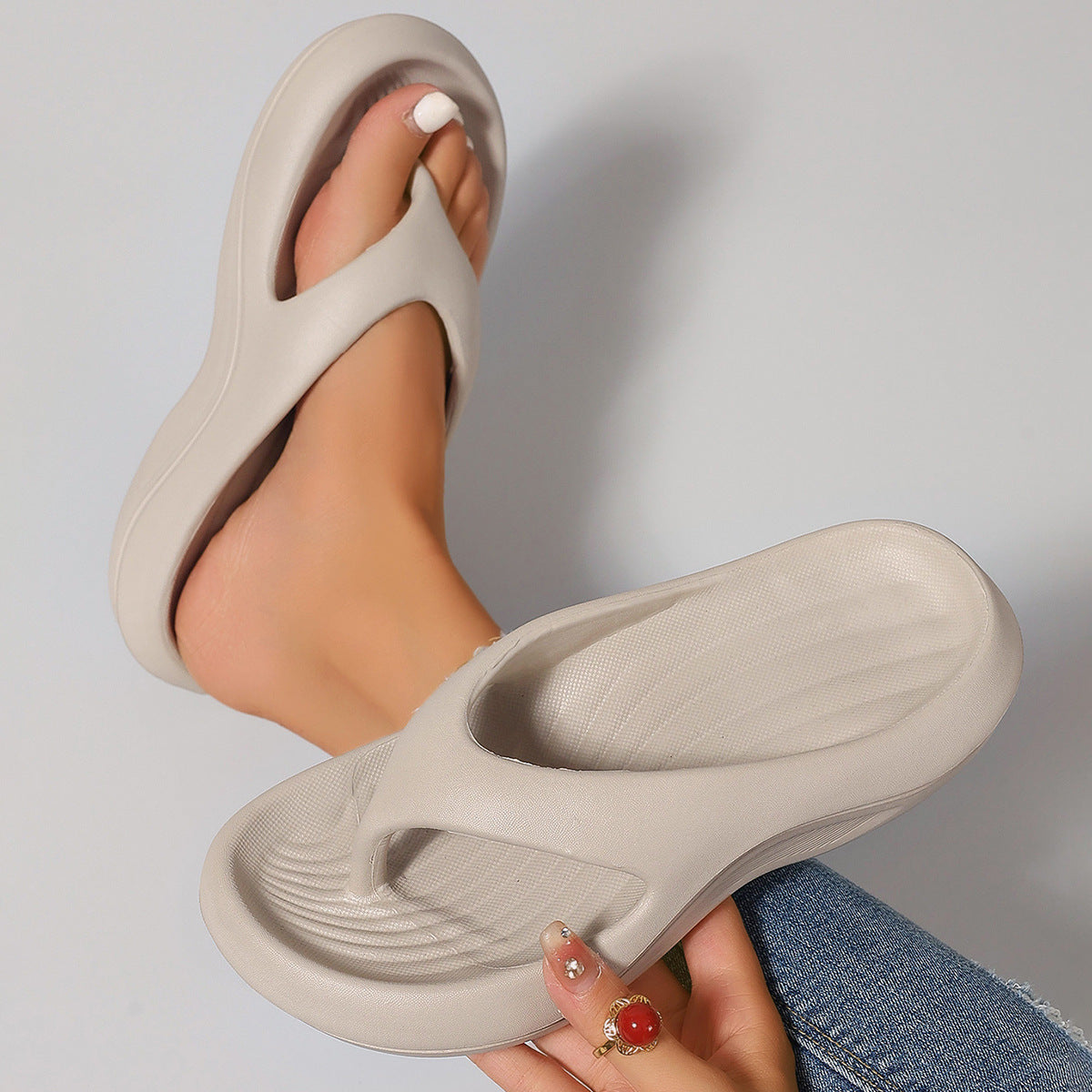 Cross-border Thong Sandals for Women EVA Outdoor Anti-slip Soft Sole Beach Slippers 🇨🇳