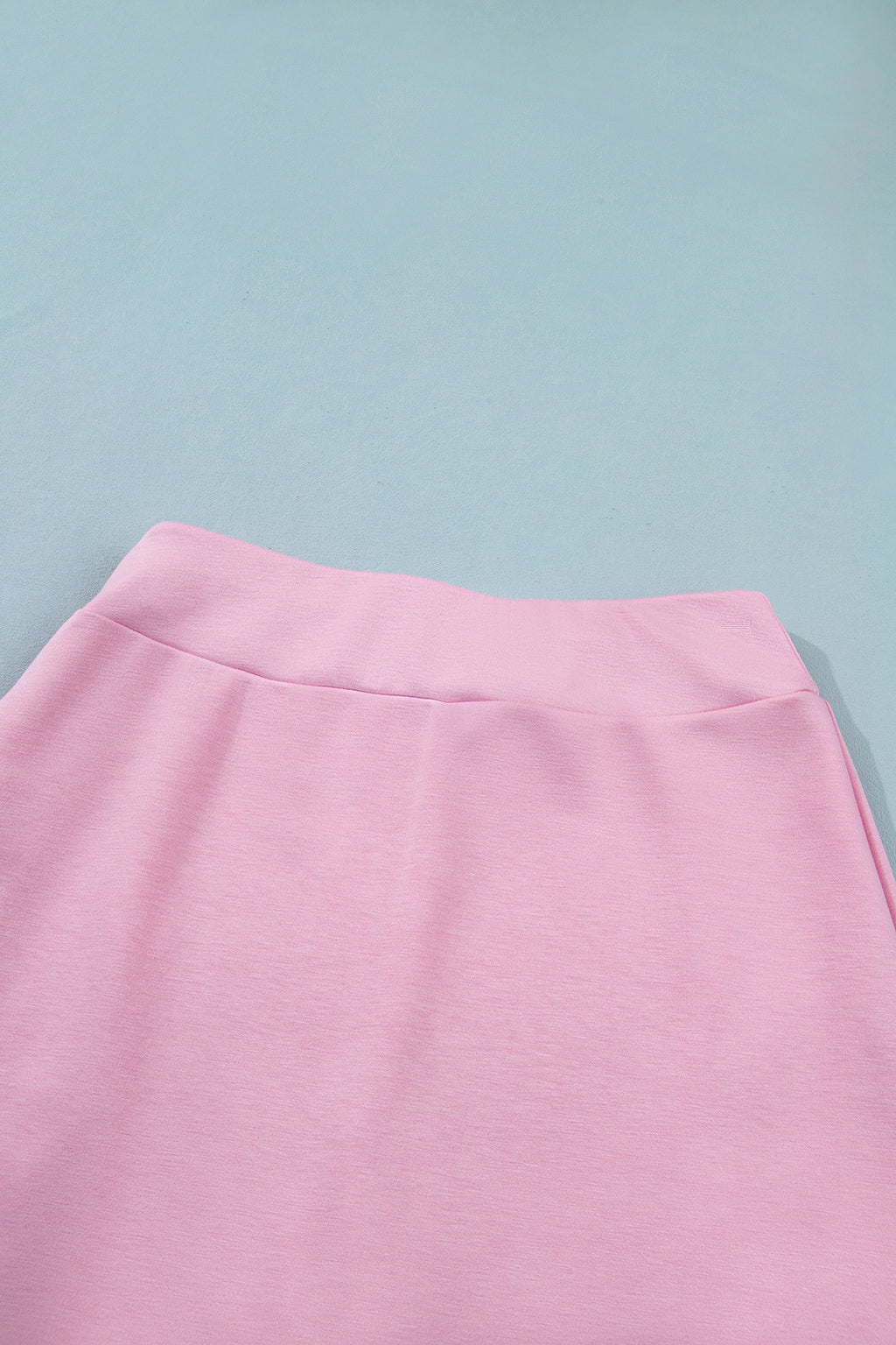 Pink Solid Color Sleeveless Zipper Tank and Skort Set