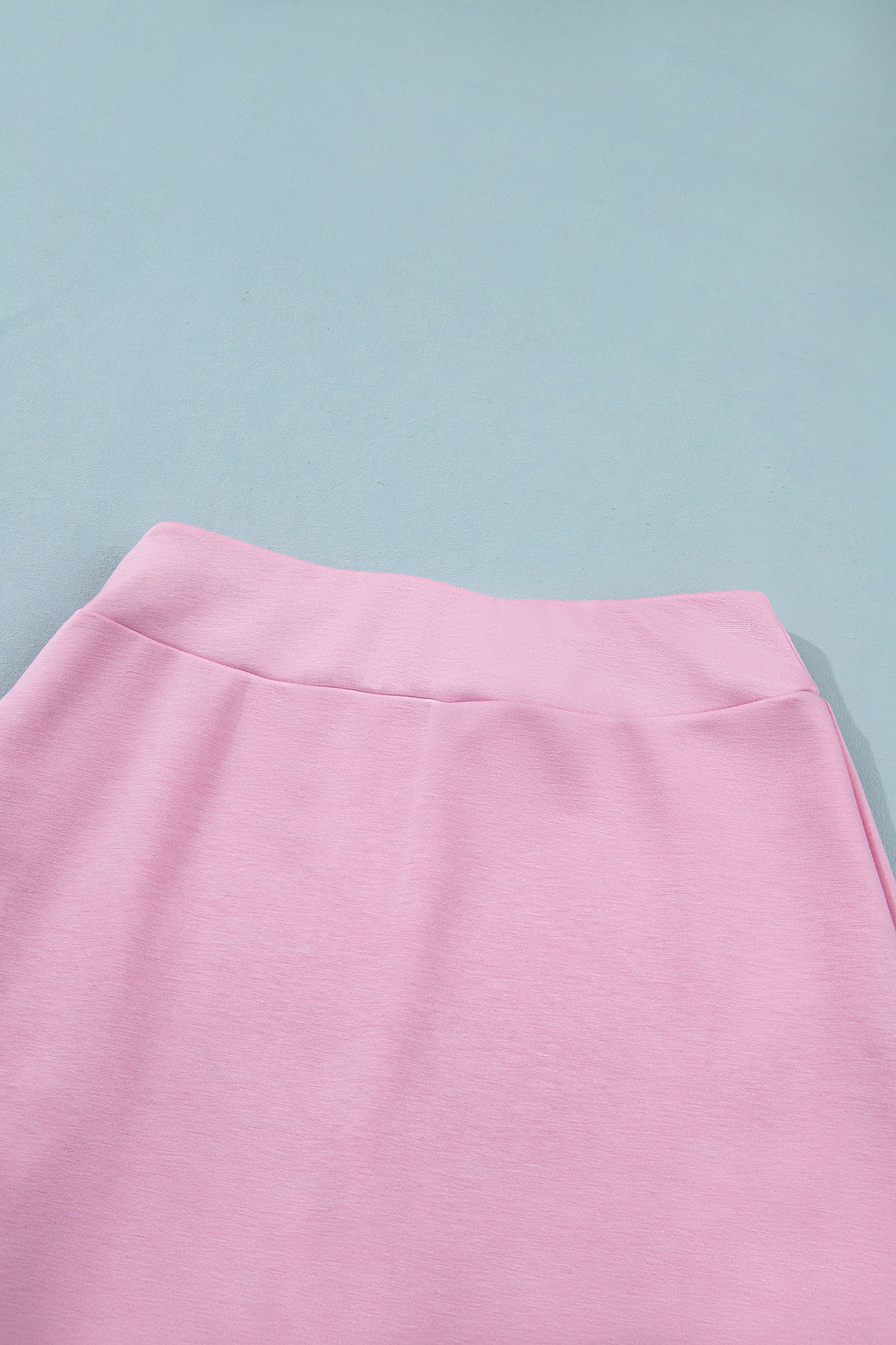 Pink Solid Color Sleeveless Zipper Tank and Skort Set