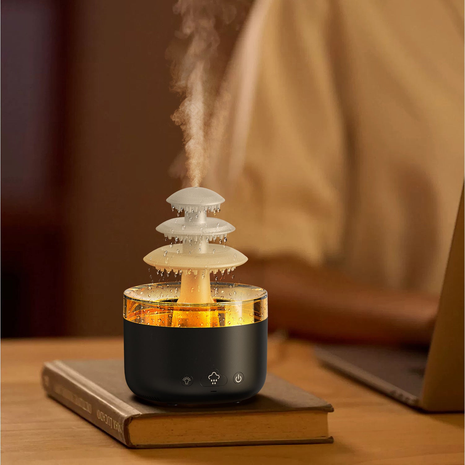 New Cloud Rain Air Humidifier Essential Oil Aromatherapy Diffuser USB Mute Mist Air Humidifier With Colorful Light 🇨🇳