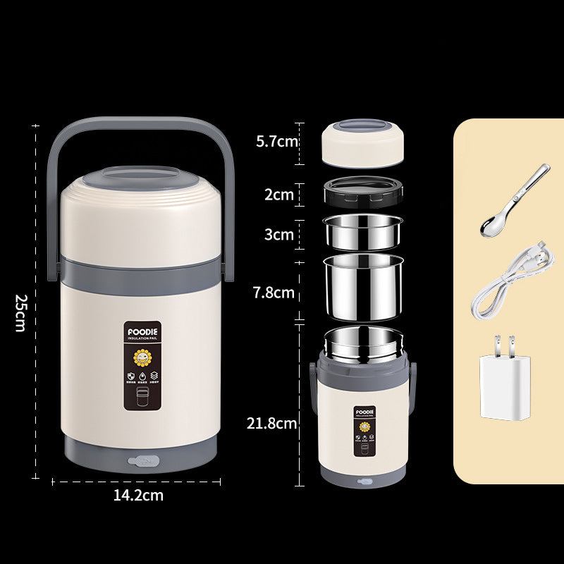 Double layer portable insulated lunch box thermostatic pot 🇨🇳