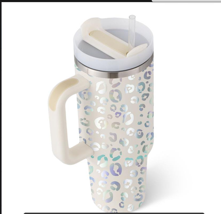 40 Oz Tumbler With Handle Straw Insulated, Stainless Steel,Spill Proof, Vacuum insulated With Lid Tapered 🇨🇳