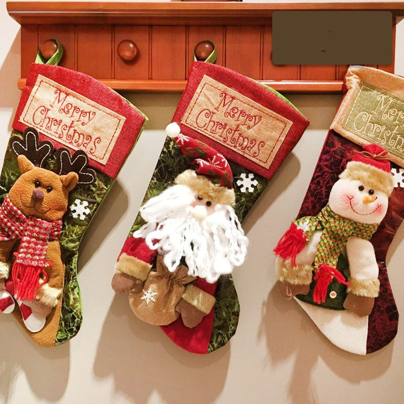 Christmas Stocking Socks Snowman Santa Elk Xmas Fireplace 🎄 🇬🇧