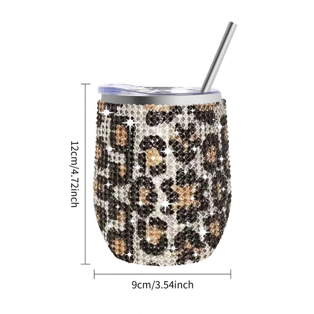 12oz Diamond Wine Tumbler With Sealed Lid 🇨🇳