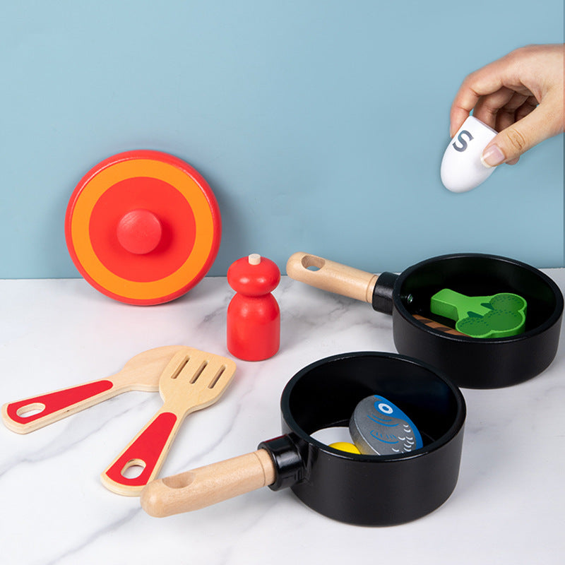 Children's wooden simulation home cooking kitchen with joy utensils wooden toys 🇨🇳