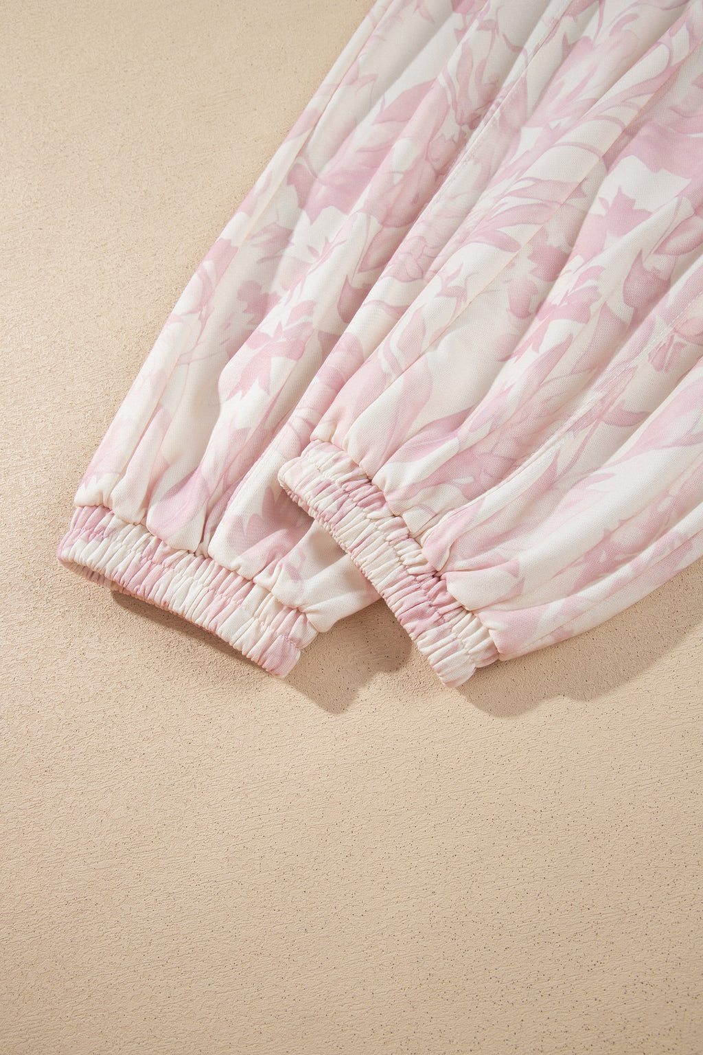 Pink Abstract Print Drop Shoulder Drawstring Waist Drawstring Hem Pant Set 🇺🇸