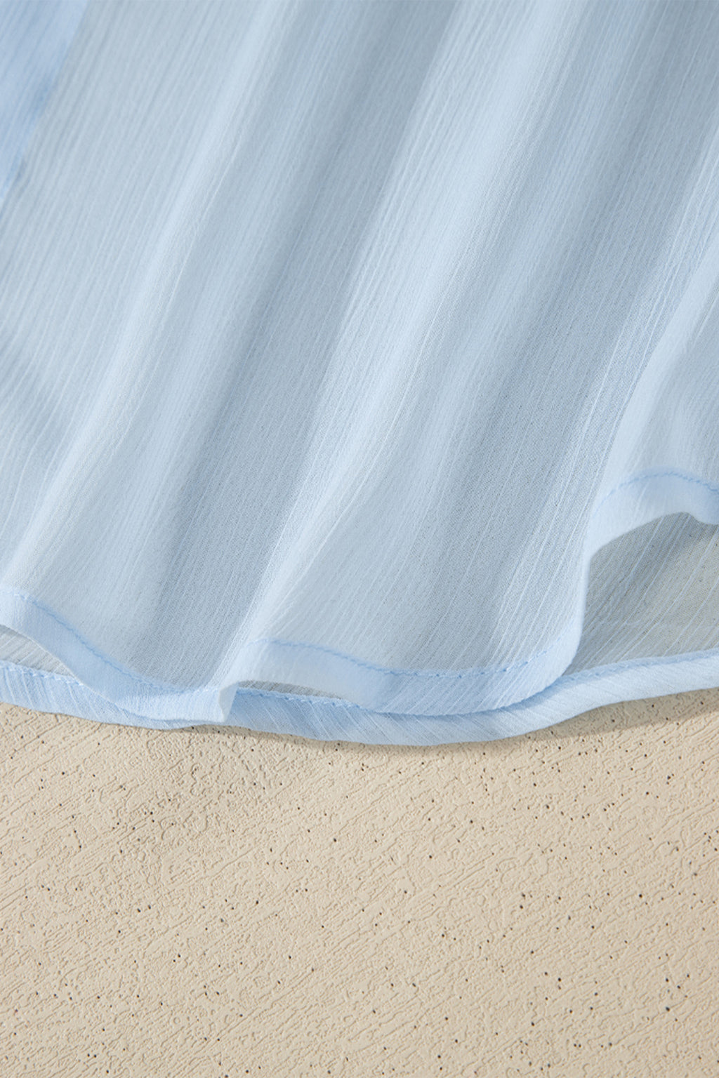 Beau Blue Sheer Tunic Shirt Drawstring Shorts 2pcs Swim Cover Up 🇺🇸