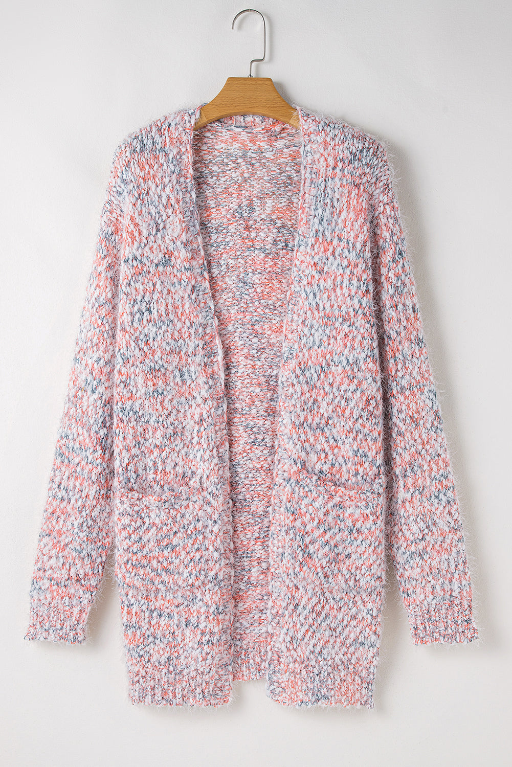 Pink Multicolor Confetti Open Front Knit Cardigan 🇨🇳