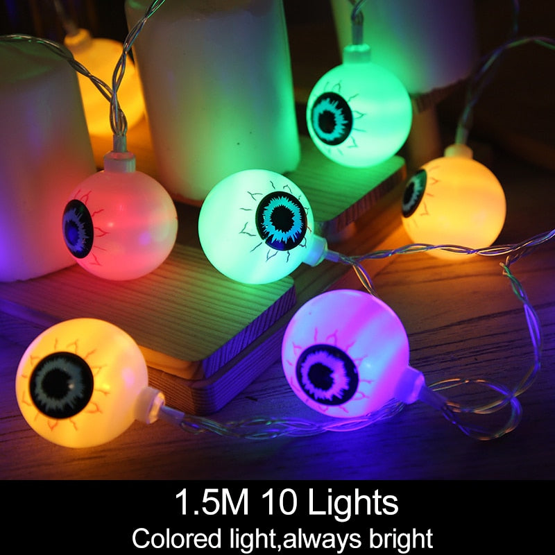 1.5m 10Led Halloween Pumpkin Ghost Skeletons Bat Spider Led Light String 🇨🇳
