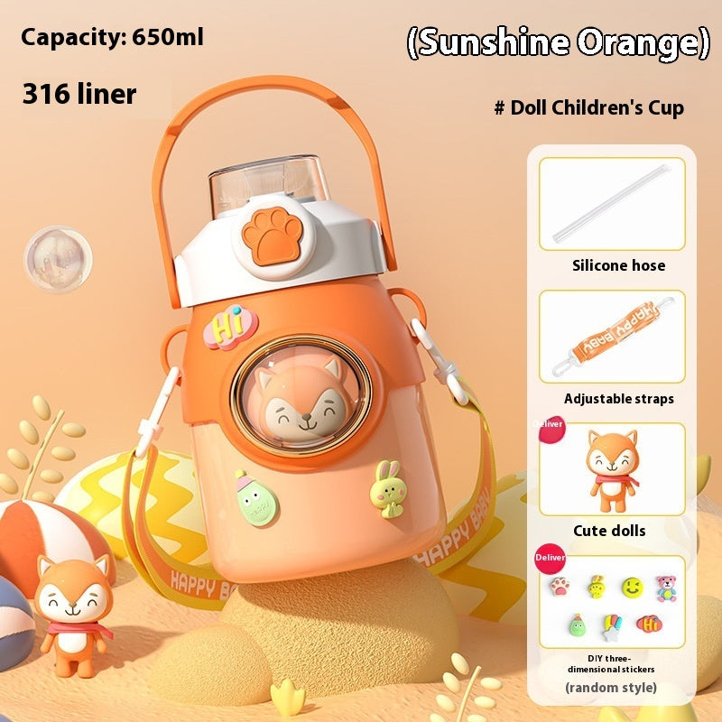 Cartoon Doll 316 Stainless Steel Insulated Straw Cup 🇨🇳