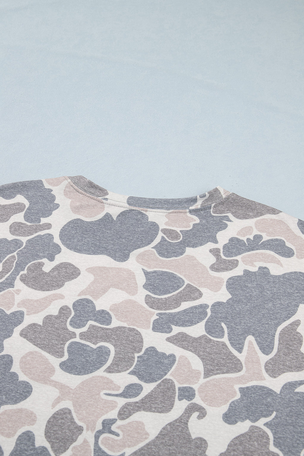 Multicolour Camouflage Print Short Sleeve Drop Shoulder Side Slit Casual Dress 🇺🇸
