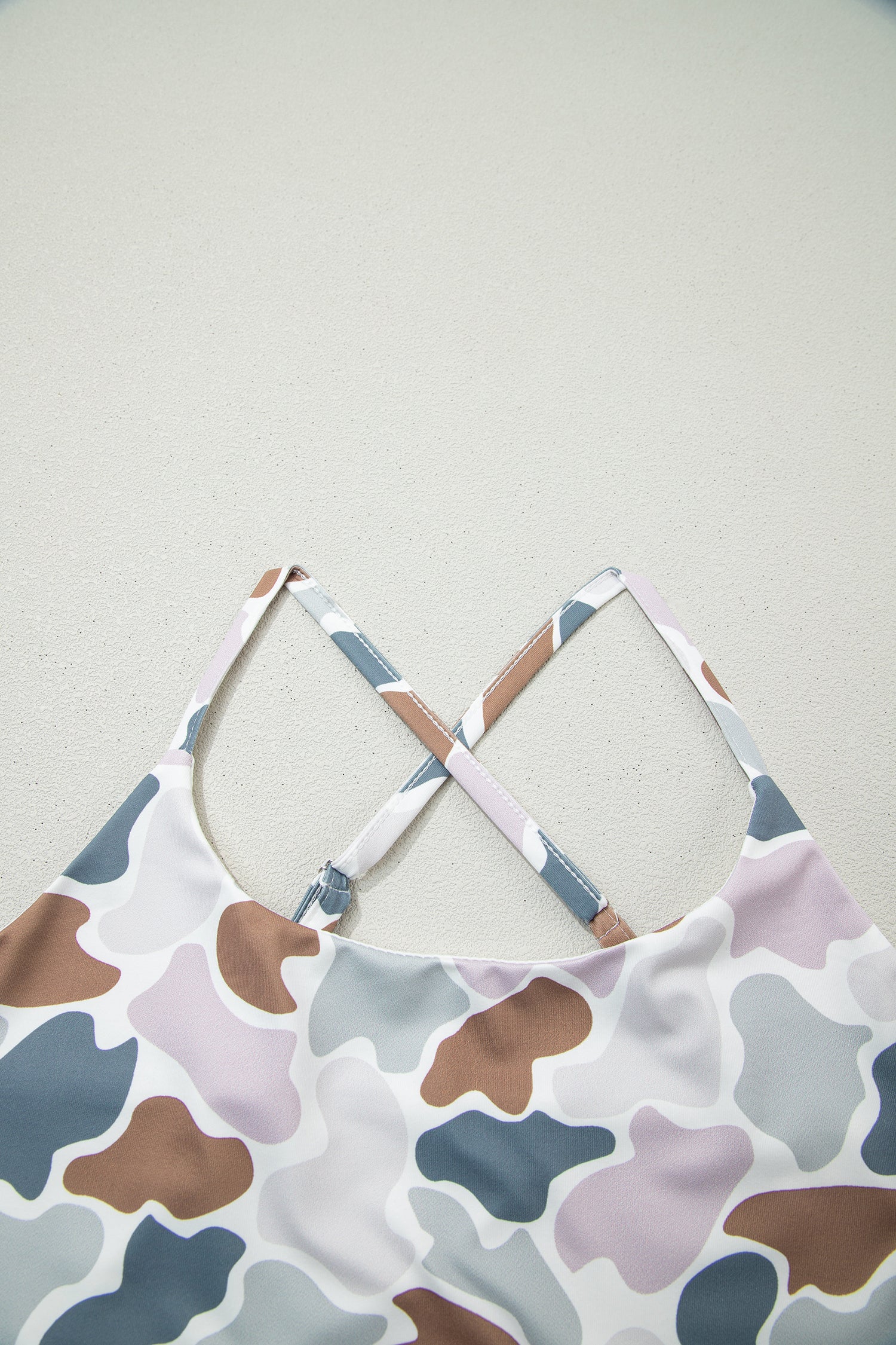 Multicolour Camouflage Printed Cropped Tank Athleisure 2pcs Short Set 🇺🇸