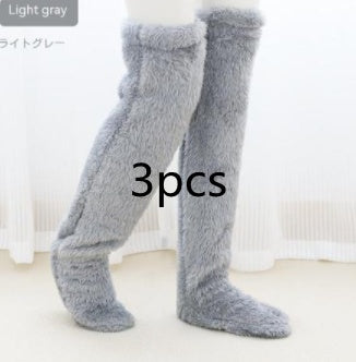 Over Knee High Fuzzy Long Socks Winter 🇨🇳
