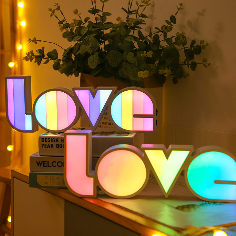 Led Decorative Love Light Box English Letters Modeling Lights 🇨🇳