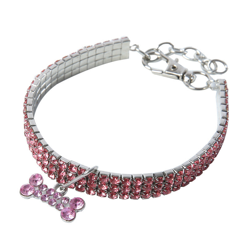Bling Rhinestone Dog Collar Crystal Puppy Chihuahua Pet Dog Collars Leash For Small Medium Dogs Cats 🇨🇳