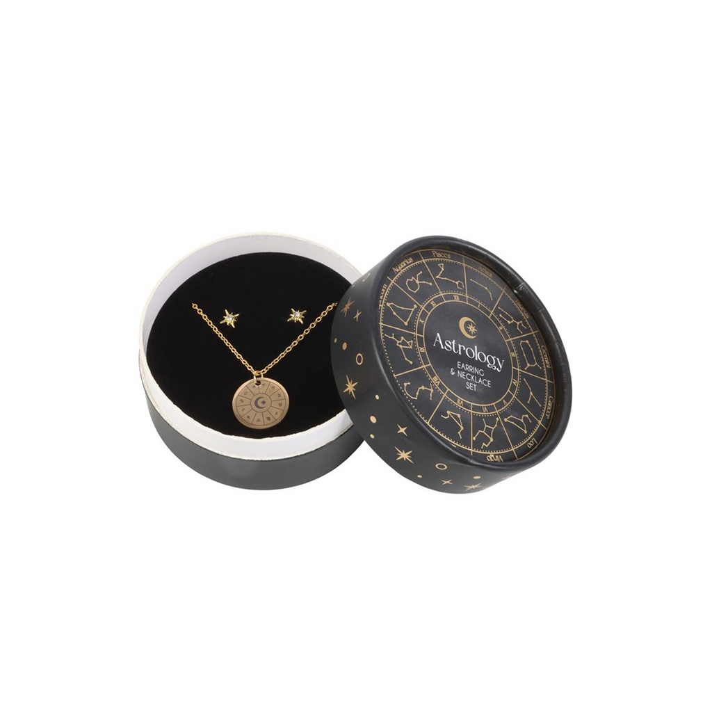 Astrology Wheel Earring and Necklace Set 🇬🇧