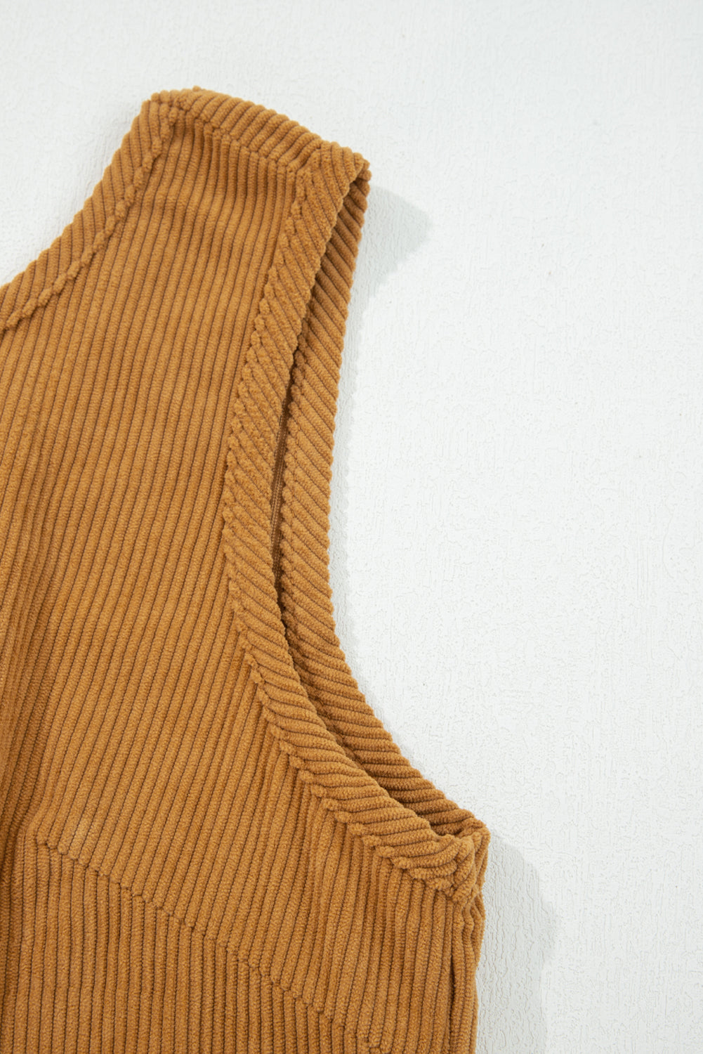 Beige Corduroy Sleeveless Mini Dress With Patched Pockets 🇺🇸