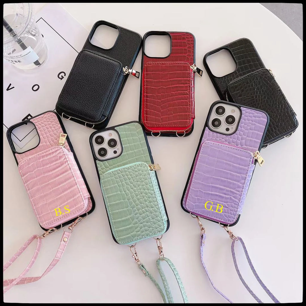 Luxury Leather Wallet Crossbody Lanyard Soft Phone Case Back Hard Cover 🇨🇳