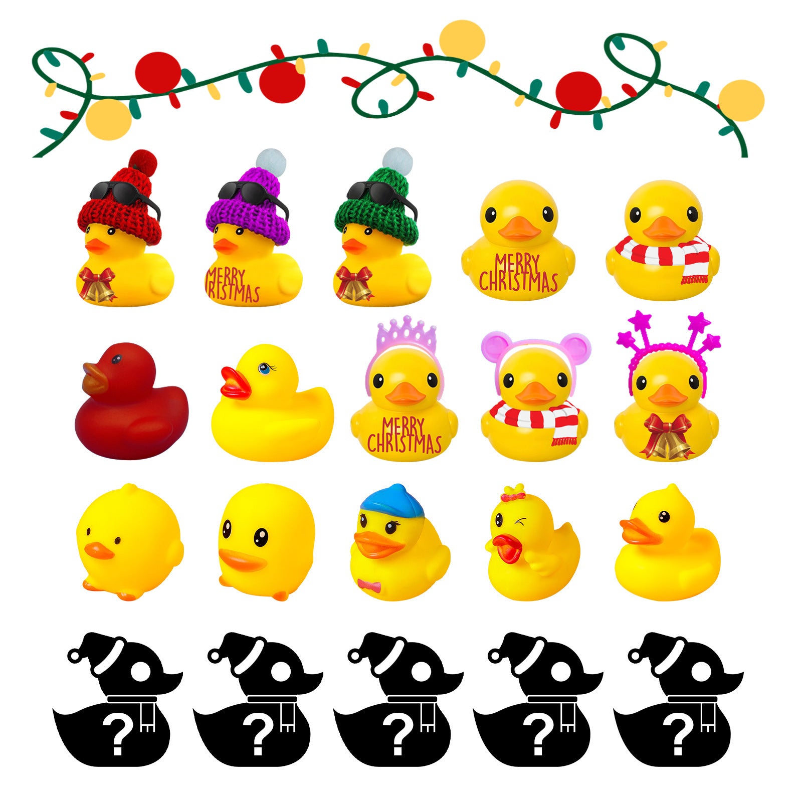 24 Days Countdown Christmas Advent Calendar Set Funny Ducks Bath Toy For Kids Animals Advent Calendar Christmas Xmas Gifts 🇨🇳