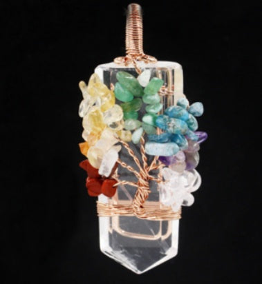 Crystal Column Tree Of Life Winding Pendant Necklace 🇨🇳