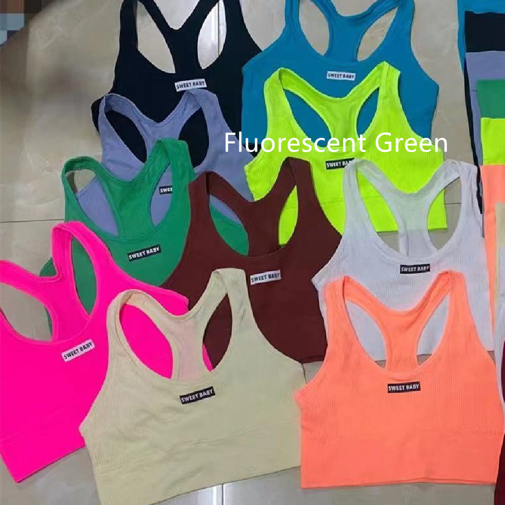 Sports Yoga Suit With Chest Pad Shockproof Beauty Back Hip Withdraw Stretch Sports Women's Shorts 🇨🇳