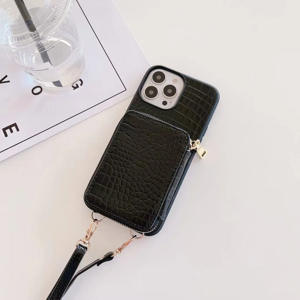 Luxury Leather Wallet Crossbody Lanyard Soft Phone Case Back Hard Cover 🇨🇳