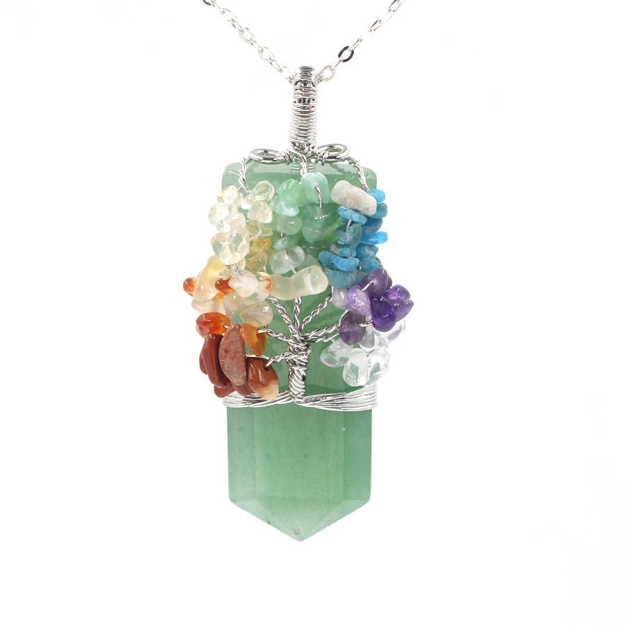 Crystal Column Tree Of Life Winding Pendant Necklace 🇨🇳