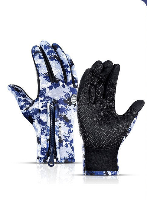 Touch Screen winter Sliding Waterproof Sports Gloves With Fleece 🇨🇳
