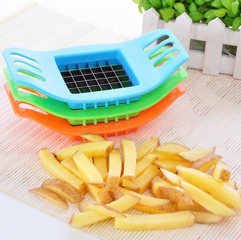 French Fry Potato Chipper Vegetable Fruit Cutter and Chopper Useful Kitchen Tool Random Colours 🇬🇧
