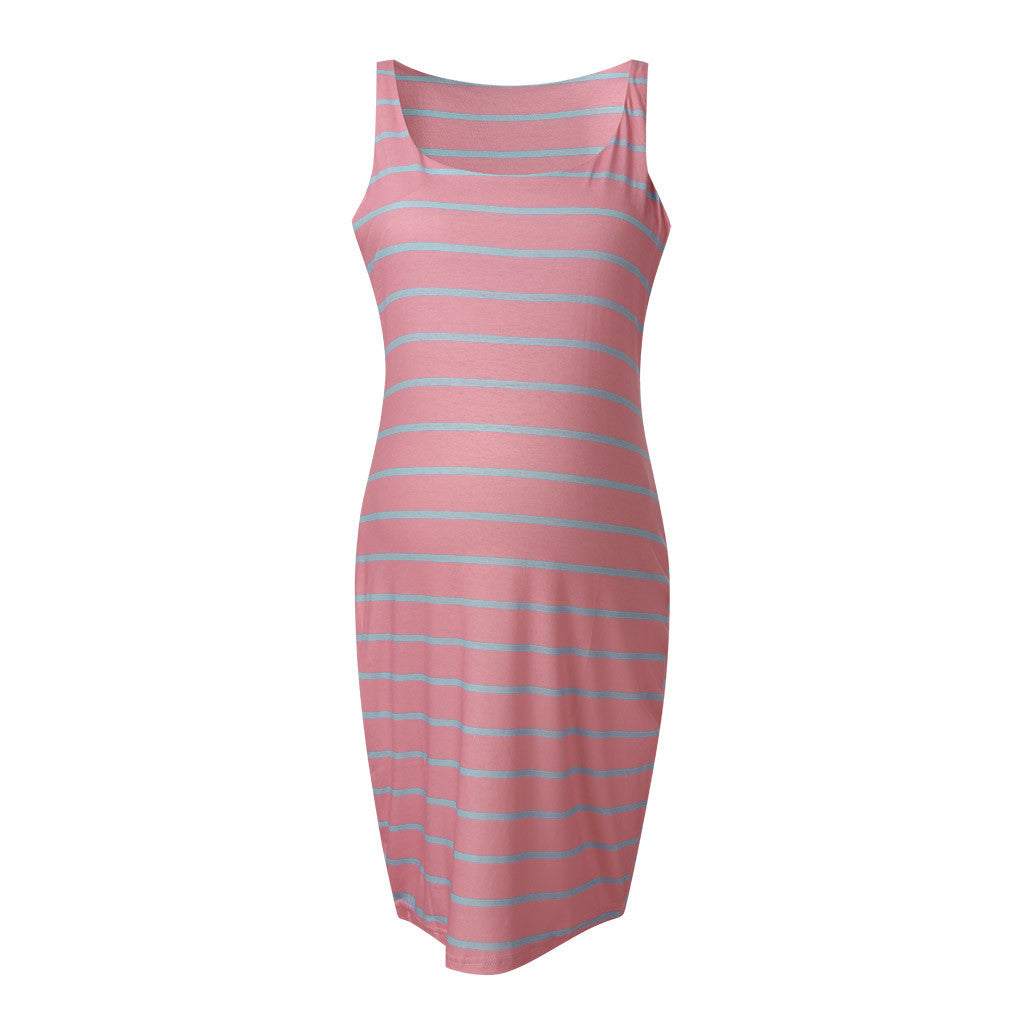 Striped Maternity Vest Dress 🇨🇳