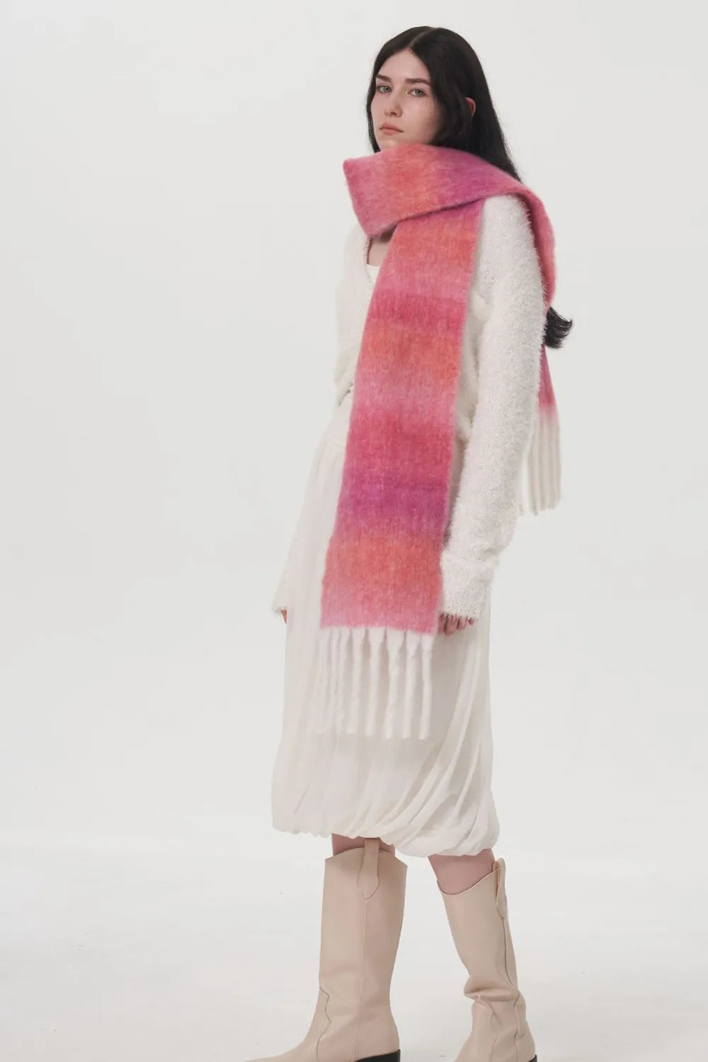 Fringe Gradient Thermal Scarf 🇨🇳