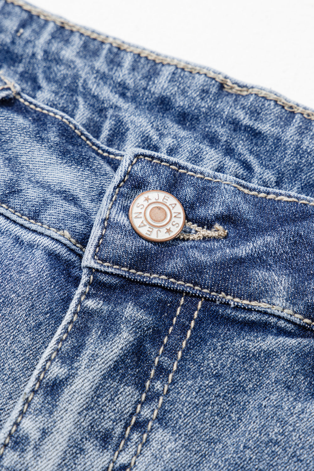 Dusk Blue High Rise Ripped Distressed Hem Flared Jeans 🇨🇳