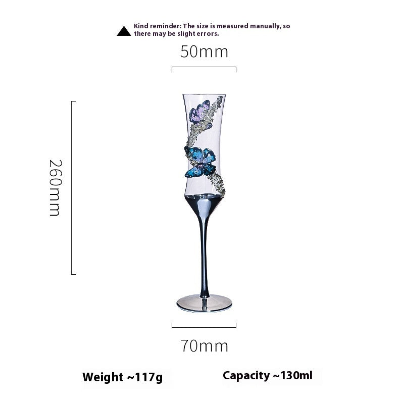 Creative Girdle Champagne Cup Crystal Glass Butterfly Stickers 🇨🇳