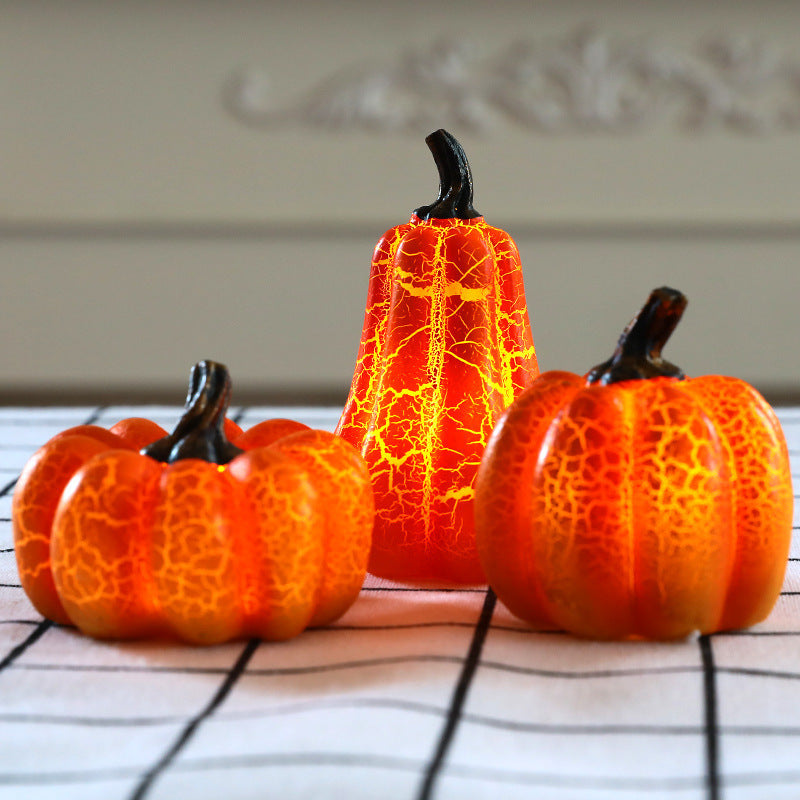 New Halloween Pumpkin Lantern Simulation Pumpkin LED Candle Lamp Resin Luminous Pumpkin 🇨🇳