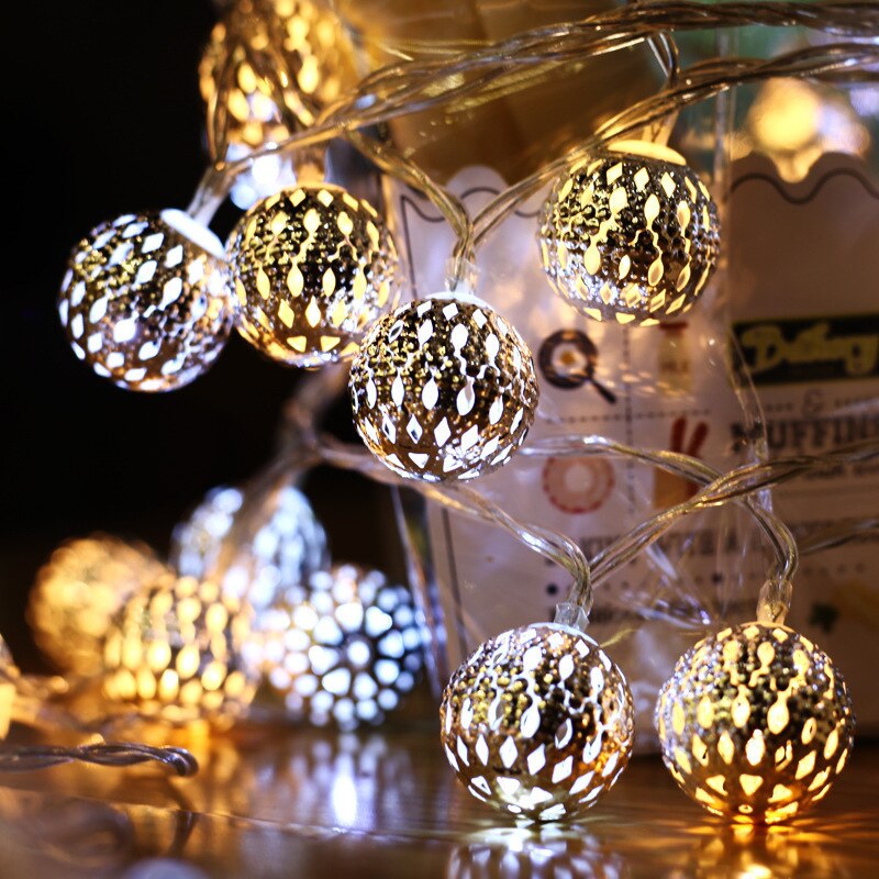 20Led 3m Light String Cotton Light String Christmas Fairy Decorative Light Rattan Balls 🇨🇳