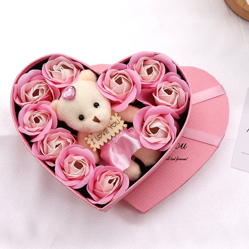 Soap Flower Heart-shaped Rose Gift Box 🇨🇳